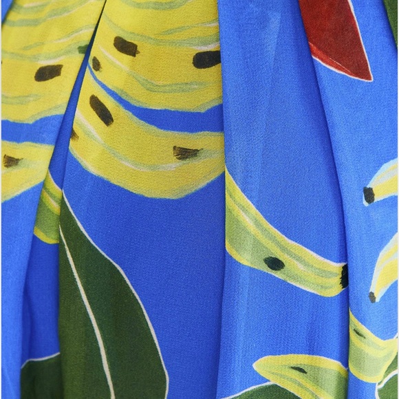 NWT FARM Rio Blue Banana Leaves Maxi Dress - Picture 6 of 9